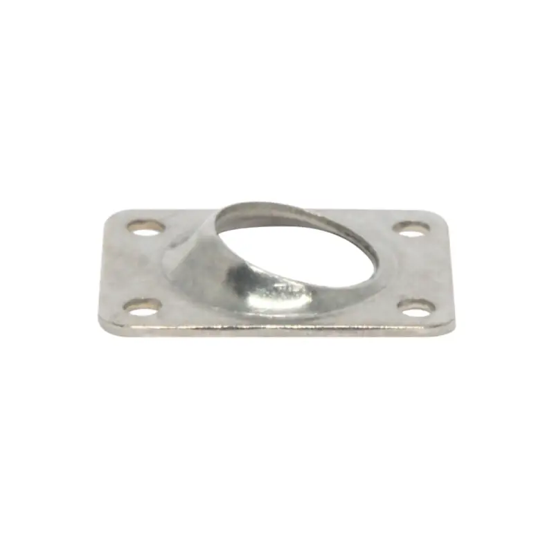 Pagamento Sicuro Base Inox A Saldare 60° Ø 25 mm - Base Rettangolare Inclinata in Acciaio Inox Dimensioni 60 x 45 mm