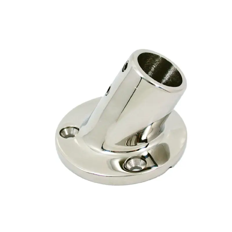 Must-Have Base Inox Tonda 60° Ø 25 mm - Raccordo Microfuso in Acciaio Inox AISI 316 Lucidato a Specchio per Nautica