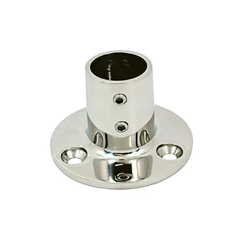 Base Inox Tonda 90° Ø mm.22 - Raccordo Microfuso in Acciaio Inox AISI 316 Lucidato a Specchio per Nautica Offerta Del Giorno