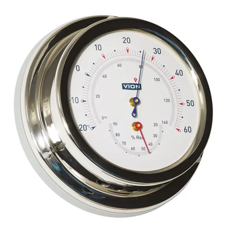 Solo Oggi Termoigrometro Inox Ø 127 mm - Strumento di Bordo in Acciaio Inox di Alta Qualità per la Nautica - Foresti e Suardi