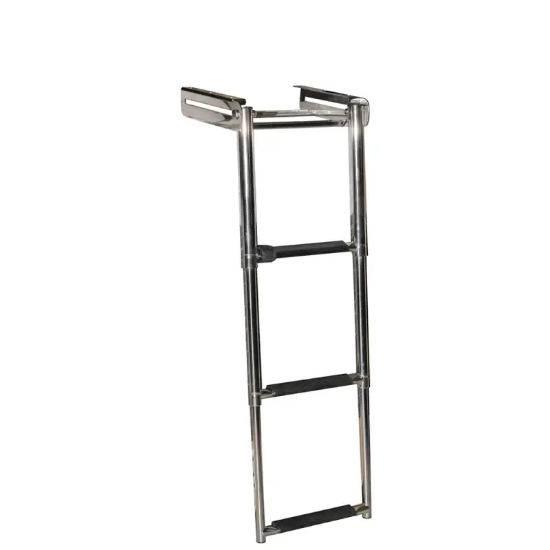 Promozione Esclusiva Scaletta Telescopica Inox A Scomparsa 850/380x300 con Gradini Antiscivolo in Plastica Nera - Acciaio Inox AISI 316 per Nautica