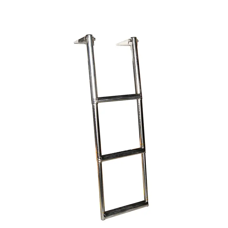 Scaletta Telescopica in Acciaio Inox a 3 Gradini con Gradini Antiscivolo - Dimensioni 850/370x285 mm per Plancetta Nautica Non Perdere