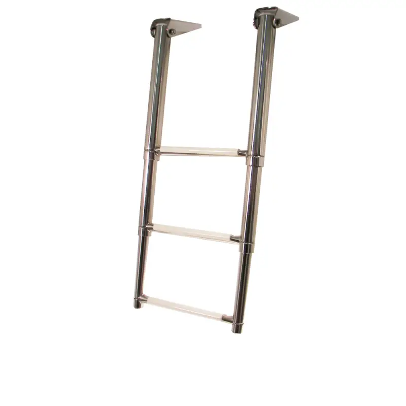 Popolare Scaletta Telescopica Inox 316 a 3 Gradini con Gradini Antiscivolo per Plancetta Nautica - Elevata Sicurezza e Resistenza per la tua Barca