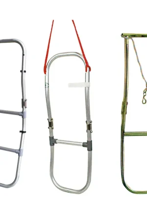 Scaletta Pieghevole in Alluminio a 2 Gradini per Canotti Pneumatici - Tubo Ø 25 mm con Cima per Fissaggio Esclusivo