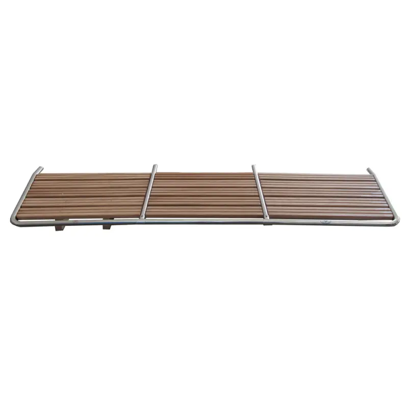 Plancetta di Poppa 50x45 cm in Acciaio Inox con Piattaforma in Legno Marino - Attacchi ad "U" per Fissaggio allo Specchio di Poppa Solo Oggi