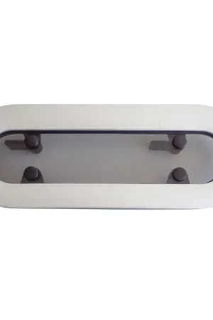 Oblò Semiellittico Apribile in Lega Leggera Anodizzata 410x205 mm con Cerniera a Frizione e Metacrilato da 10 mm - Nautica F4 Quantità Limitata