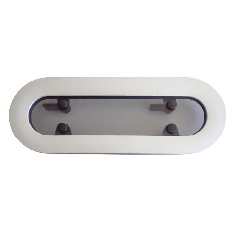 Oblò Semiellittico Apribile in Lega Leggera Anodizzata 410x205 mm con Cerniera a Frizione e Metacrilato da 10 mm - Nautica F4 Quantità Limitata