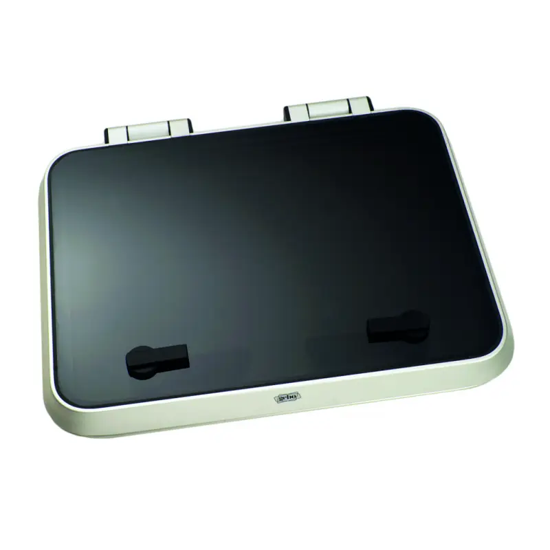 Passo Uomo GEBO - Modello Piano Senza Flangia Interna, 260x260 mm, Lega Leggera Anodizzata, Sistema di Chiusura Sicuro e Ventilazione, Anticorrosione e a Prova di Furto Nuova Collezione