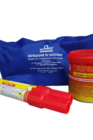 Kit di soccorso Entro 3 miglia diporto - Include 2 Fuochi a Mano e 1 Boetta Fumogena (Articolo soggetto a Ecocontributo) Soddisfatti O Rimborsati