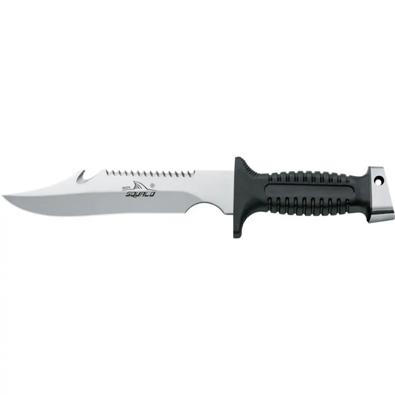 Offerta Del Giorno Coltello Sub Inox 18,5 cm con Fodero - Strumento Multifunzionale per Nautica e Attività Subacquee con Impugnatura in PP e Funzioni di Sega, Taglia Spago e Martello