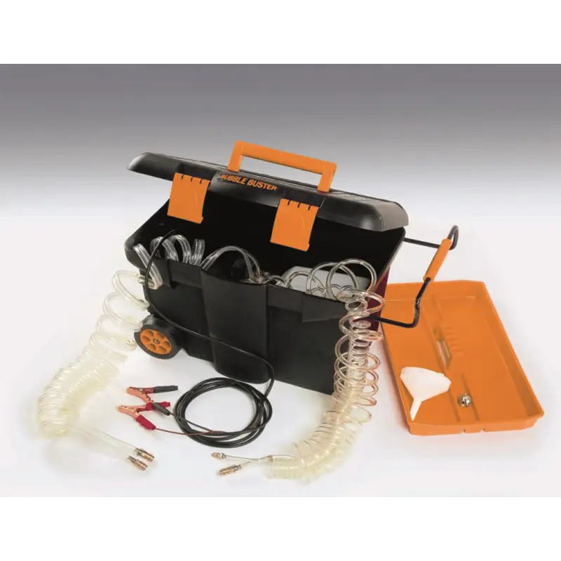 Bubble Buster - Apparecchiatura Portatile per Riempimento e Spurgo di Sistemi Idraulici Nautici con Cassetta Trasportabile su Ruote, 12V 8A, senza Perdite d'Olio, Kit Completo per Operatore Singolo Direttamente Dal Produttore