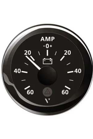 Amperometro VDO Marine 150A Nero - Strumento Stagno IP67 con Spia LED Illuminata e Cornice Tonda per Barche a 12/24V Offerta Limitata