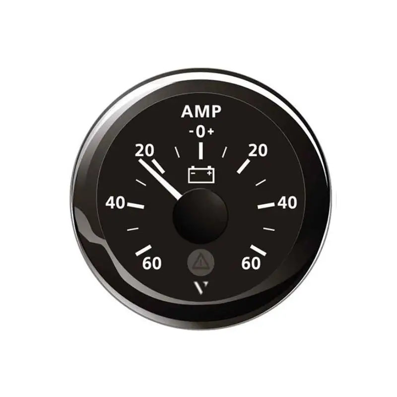 Amperometro VDO Marine 150A Nero - Strumento Stagno IP67 con Spia LED Illuminata e Cornice Tonda per Barche a 12/24V Offerta Limitata