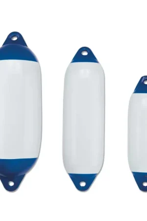 Esclusivo Parabordo Gonfiabile M4 Ø 240mm - Lunghezza 700mm - PVC Morbido Bianco con Calotta Blu - Peso 2,40 Kg - Ideale per Vela e Nautica