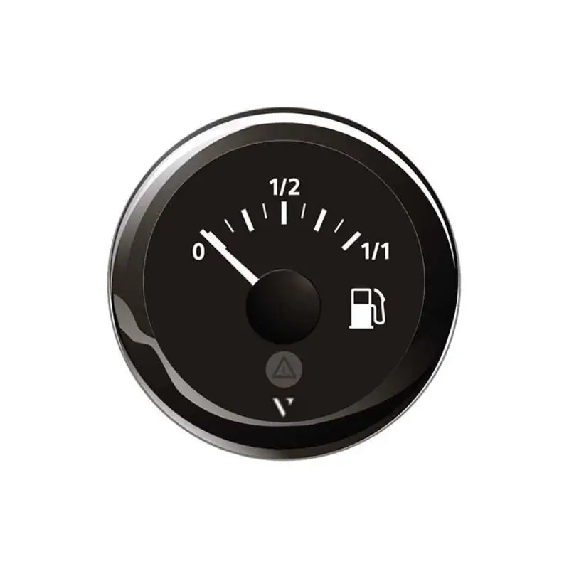Indicatore Carburante Nero VDO Marine - Scala 0-1/1, 12/24V, Strumento Stagno IP67 con LED Rosso e Cornice Tonda Prezzo Di Fabbrica