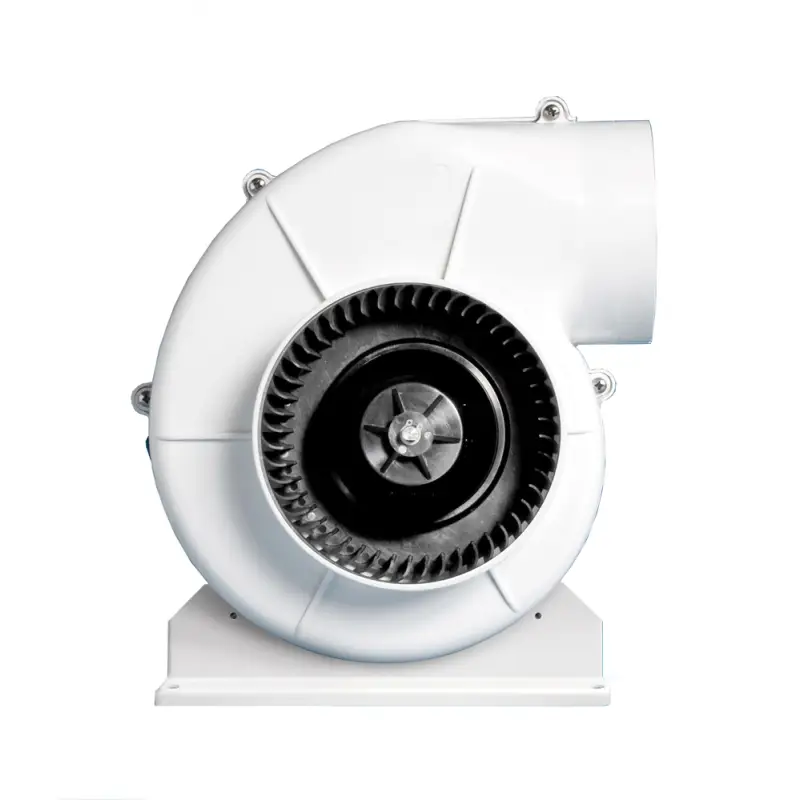 Vendita Finale Aspiratore Centrifugo 24V 16Amp in ABS Bianco - Ventilazione e Aspirazione Omologato RINA per Locali Motore con Fissaggio a Staffa