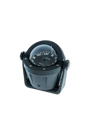 Bussola BA2 Nera su Staffa - Modello con Illuminazione 12V e Sospensione Semi-Cardanica per Nautica Popolare