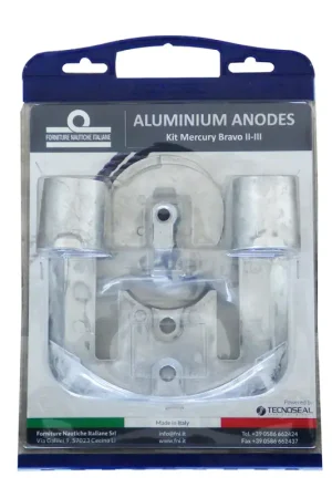 Consegna Rapida Kit Anodi in Alluminio Mercruiser Bravo II-III - Tecnoseal - Compatibile con Motori dal 1989 al 2003