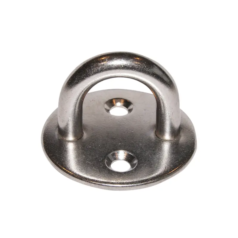 Ultima Occasione Piastra Tonda in Acciaio Inox AISI 316 con Cavallotto Ø 6mm e Fori per Viti - Accessorio Nautico per Barche