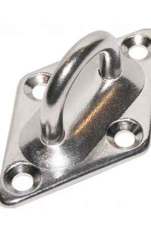 Prezzo Basso Piastra in acciaio inox 50x80 mm con cavallotto per nautica