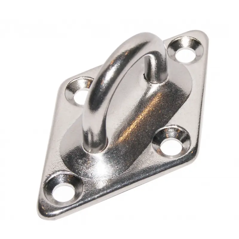 Prezzo Basso Piastra in acciaio inox 50x80 mm con cavallotto per nautica