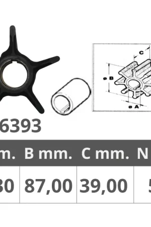 Affare Girante Suzuki 4T DF 200-225-250 - Dimensioni: Ø interno 24,3 mm, Ø esterno 87 mm, Spessore 39 mm, 5 Pale