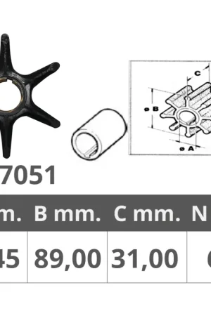 Compra Adesso Girante per Motori Yamaha, Mercury e Selva 2/4T - Dimensioni: Ø Int. 22,45 mm, Ø Est. 89 mm, Spessore 31 mm, 6 Pale - Alta Qualità per Prestazioni Ottimali