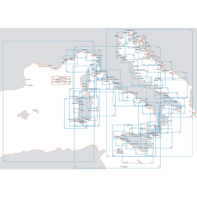 Carta Nautica "Da Monte Argentario a Capo Linaro" - Scala 1:100.000, Dimensioni 116 x 83 cm - Istituto Idrografico della Marina Consegna Rapida