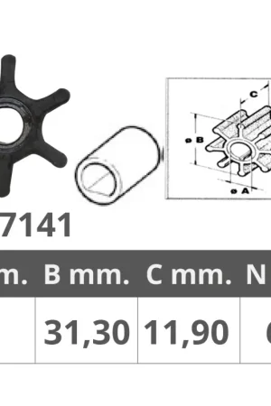 Compra Oggi Stesso Elica Gir.jab.1411-21411 Yan.128176-42071 Finnord - Dimensioni Ø interno 8,05 mm, Ø esterno 31,3 mm, spessore 11,9 mm, 6 pale - Accessori Nautici di Qualità