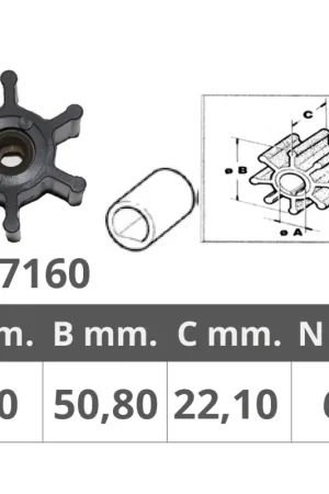 Affare Girante Pompa Sentina 6 Pale Ø 8,1 mm - Compatibile con Jabsco e Johnson