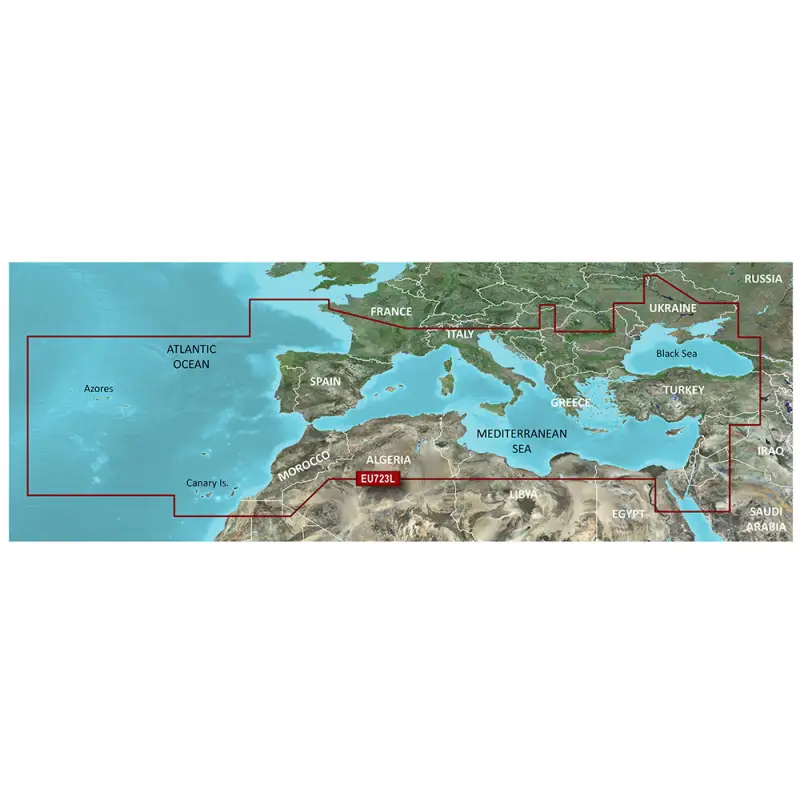 Compra Adesso Cartografia VEU723L Mar Mediterraneo - Large: Mappa Nautica Avanzata con Auto Guidance, Batimetriche Dettagliate e Funzioni per la Pesca per Navigazione Sicura e Efficiente.