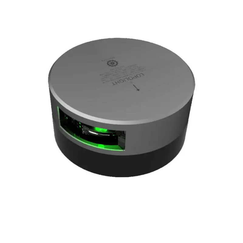 Luce di Dritta Orizzontale Rotonda 112,5° Verde - Lopolight - LED Alta Luminosità, Consumo Ridotto, Impermeabile, 50.000 Ore di Funzionamento, per Imbarcazioni fino a 50 m Scelto Dai Clienti