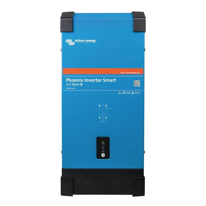Inverter Victron Phoenix 12/1600 Smart con Bluetooth, carcassa in alluminio, ventilazione forzata, protezione cortocircuito e modalità ECO, adatto per uso nautico professionale. Super Prezzo