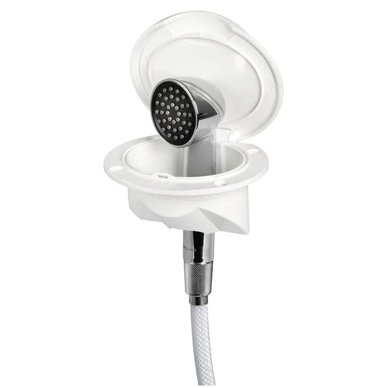 Box doccia Nuvola con doccia Keji - Tubo in PVC 4m, Vano in acciaio inox AISI 316, Montaggio flessibile 45° Super Prezzo