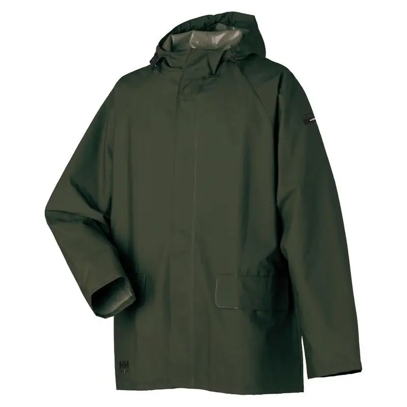 Quantità Limitata Giacca Impermeabile HH Mandal Verde con Pantalone BIB - Helly Hansen, 100% Polyester, Cappuccio Regolabile e Bretelle Elastiche, EN 343 3,1