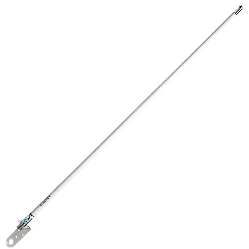 Antenna VHF Scout KM4 con predisposizione per Windex 100cm - 1.0 m, Potenza 50W, Guadagno 3dB, Stilo in Vetroresina e Puntale in Ottone Cromato, Staffa in Acciaio Inox Inclusa. Offerta Limitata