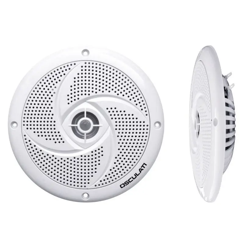 Offerta Del Giorno Coppia di casse stereo ultra piatte doppio cono bianche 5,25 per barche con carcassa in ABS e cono in polipropilene - ideale per un minimo incasso e un suono di qualità.