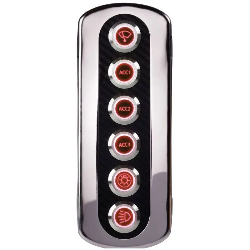 Pannello Interruttori in Fibra di Carbonio con LED Rosso e Protezione IP66 - Elegante e Impermeabile con Etichette Retroilluminate e Pulsanti in Acciaio Inossidabile da 20A Super Prezzo