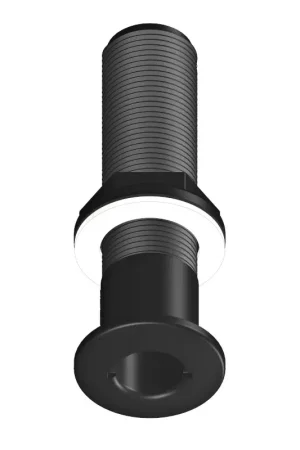 Passascafo Nero Filettato 1" - Lunghezza 140mm in Nylon Rinforzato con Fibra di Vetro per Scafi Fino a 100mm - Resistente a Corrosione, Elettrolisi e Raggi UV Subito Disponibile