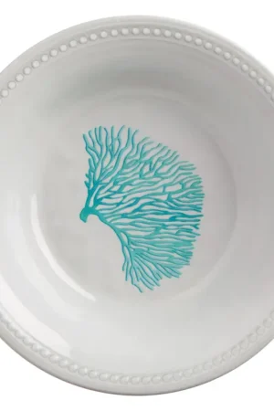 Scelto Dai Clienti Set di 6 Piatti Fondi Serie Harmony - Melamina 100% PBA Free con Decorazioni di Coralli - Lavabili in Lavastoviglie