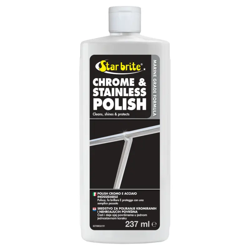 Non Perdere Polish Chrome e Acciaio Inossidabile 237ml - Starbrite, Pulisce e Protegge Cromature e Superfici Inox, Resistente al Sale e al Sole, Perfetto per la Nautica e le Barche