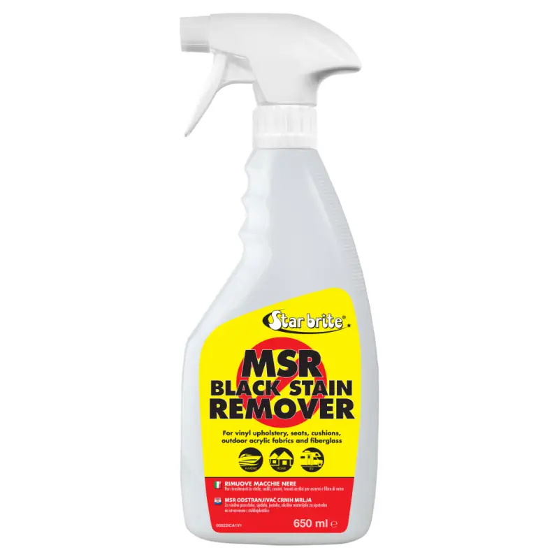 Miglior Prezzo MSR Black Stain Remover 650ml - Rimuove Macchie di Muffa da Tappezzeria e Coperture Marine, Sicuro su Vinile e Cuciture