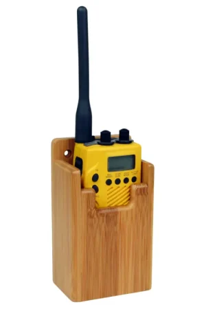 Prezzo Conveniente Porta VHF in Bambù Eco-Resistente per Barche - Dimensioni 68 x 140 x 45 mm - Alternative Sostenibile al Teak