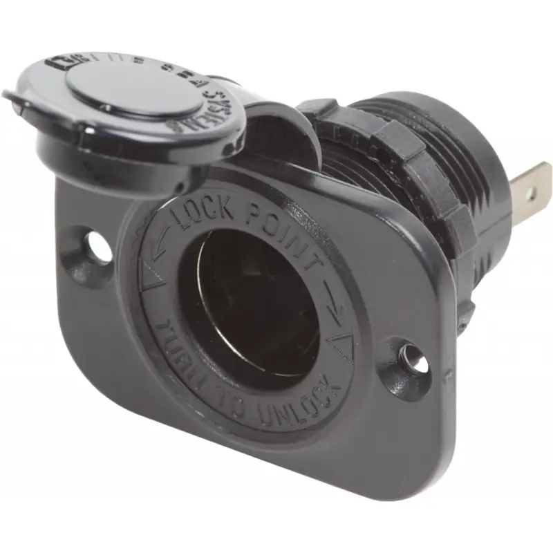 Presa Accendisigari 12V Nera - Materiale Anti Corrosione con Guarnizione e Tappo, Rif. Originale 1011 Reso Gratuito