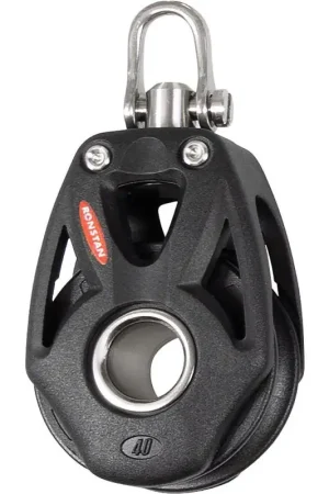Bozzello Singolo Ronstan Serie 40 BB Orbit Block™ con Arricavo e Testa Girevole - 40mm, 400kg MWL, Leggero e Resistente per Derive e Cabinati Sportivi Occasione Imperdibile
