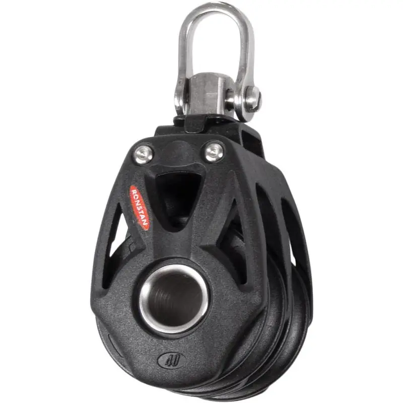 Direttamente Dal Produttore Bozzello Doppio Testa Girevole Ronstan Serie 40 BB Orbit Block™ - 40mm Puleggia, 600kg Capacità, Leggero e Resistente per Nautica e Vela