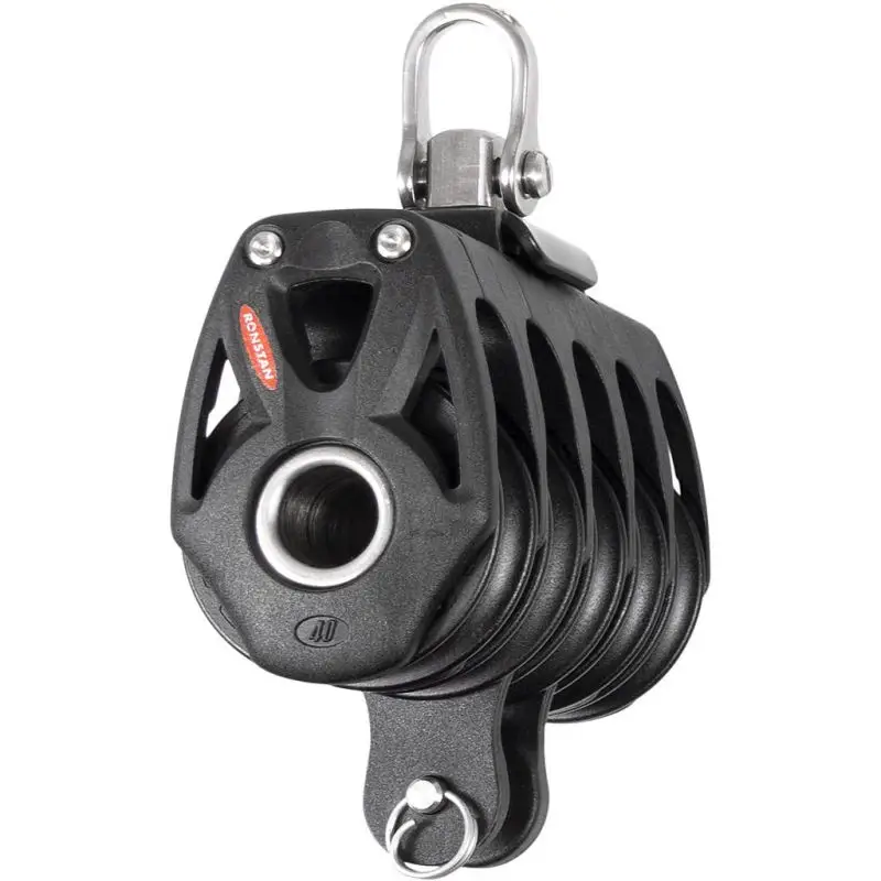 Prezzo Conveniente Ronstan Serie 40 BB Orbit Block™ - Bozzello Quintuplo con Arricavo e Testa Girevole per Derive e Cabinati Fino a 9 Metri, Carico Massimo 600kg, Peso 246gr