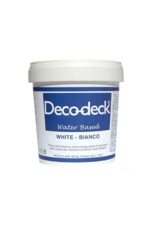 Promo Stagionale Pittura gommosa antiscivolo DECO-DECK Water Based Bianco 2 Litri - Marca Cecchi Gustavo per coperture nautiche, riparazioni e rinnovo con proprietà elastiche e antiscivolo