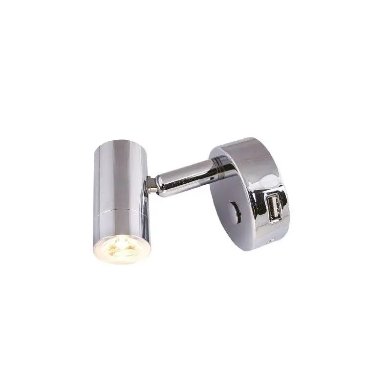 Faretto Testalettto a LED con Presa USB - Illuminazione Nautica IP21, 12V, Dimmer Integrato, Bianco 3200K - Potenza 3W Spedizione Espresso