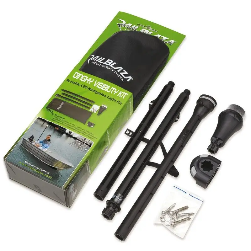Ultima Occasione Kit di segnalazione a batteria RAILBLAZA Starport per Dinghy e kayak con luce di navigazione bianca 360°, asta 1 m e supporto sideport incluso.